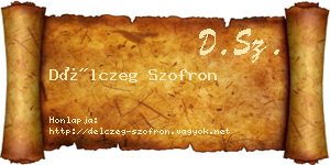 Délczeg Szofron névjegykártya